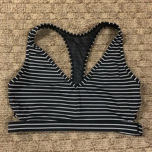 Strappy Stripped Sports Bra